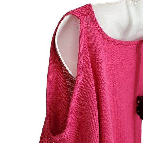 Pink Knit Women's Top with shoulder cutouts - Picture 9 of 9